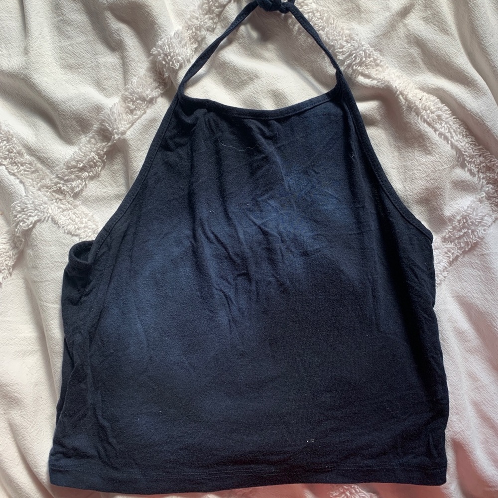 Brandy Melville - Dark Blue Tie Dye Halter Crop